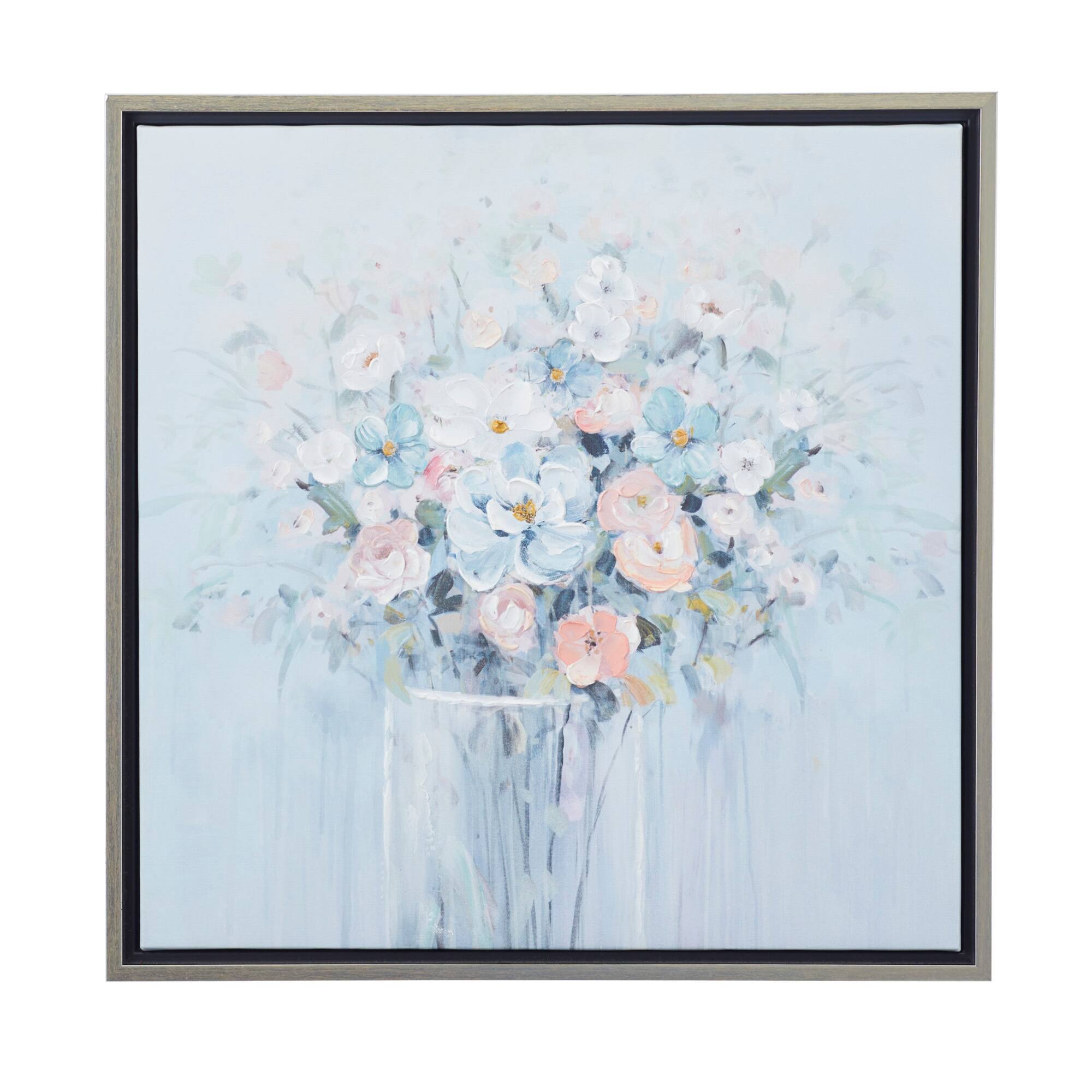 Blue Polystone French Country Framed Wall Art, 24" x 24"